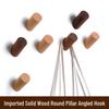 Creative No-Drill Solid Wood Wall Hook for Clothes and Hats