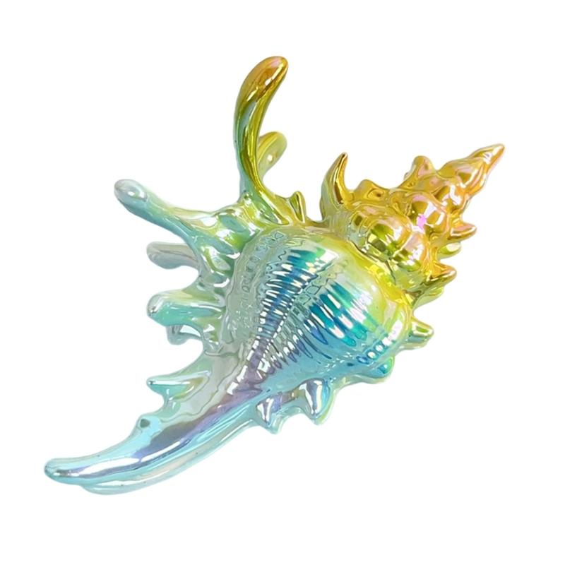 Vibrant Conch Charm Hair Claw Hairpin For Women Summer Vacation Headdress Securely Hold Beach Styling Tool