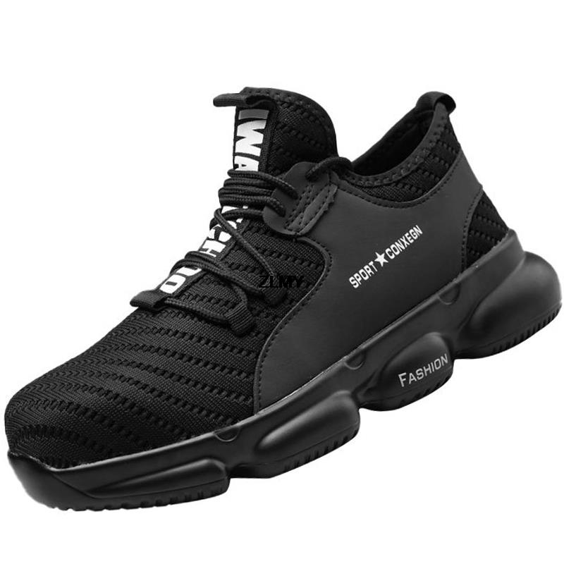 Herren Sicherheits-Sneaker mit Stahlkappe Anti-Quetschschlag Industrielle Arbeitsschuhe Leichte Durchstichsichere Herrenstiefel