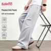 Baleno Men's Casual Side Pleat Wide-Leg Pants