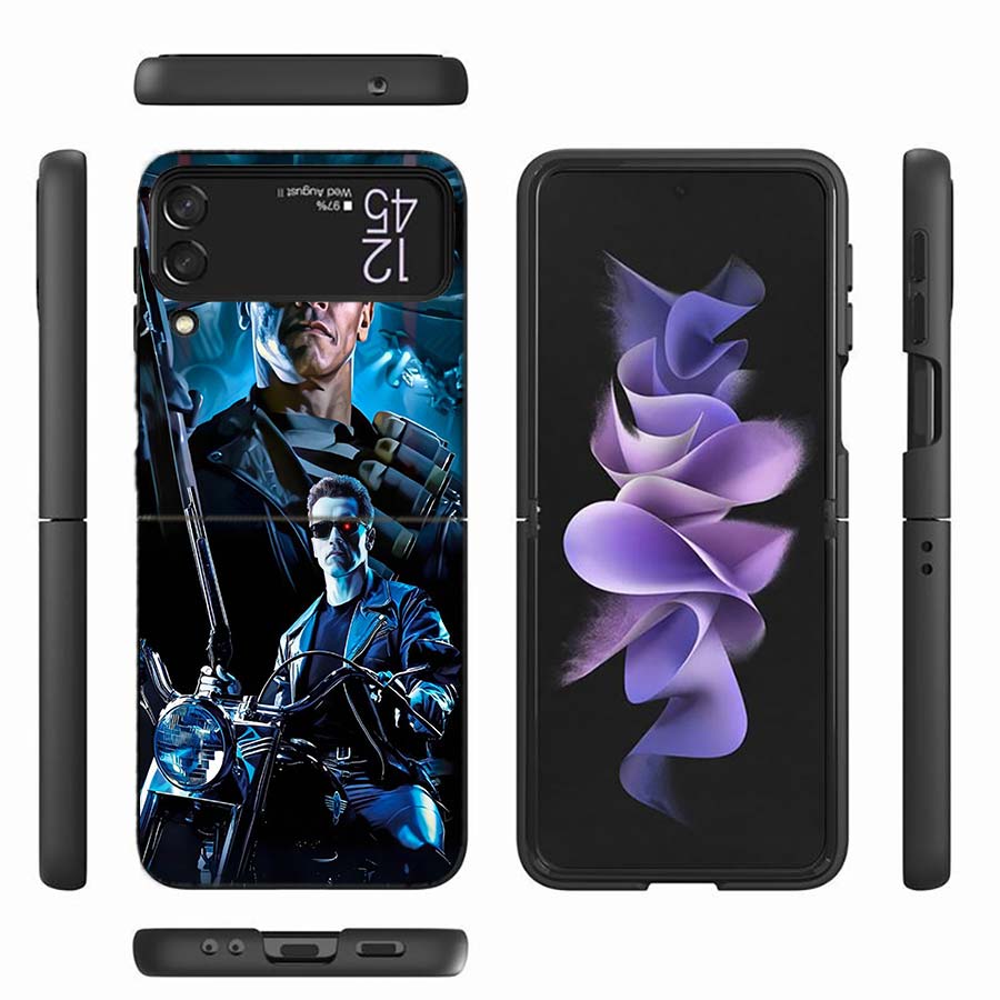 Arnold Schwarzenegger Terminator Phone Case For Samsung Z Flip 6 7 5G Z Flip 5 Galaxy Z Flip 3 4 5G ZFlip Shockproof Hard Cover