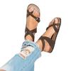 Sandalias Planas Retro Cómodas para Mujer Sandalias de Tiras con Puntera Descubierta para Zapatillas Casuales de Verano