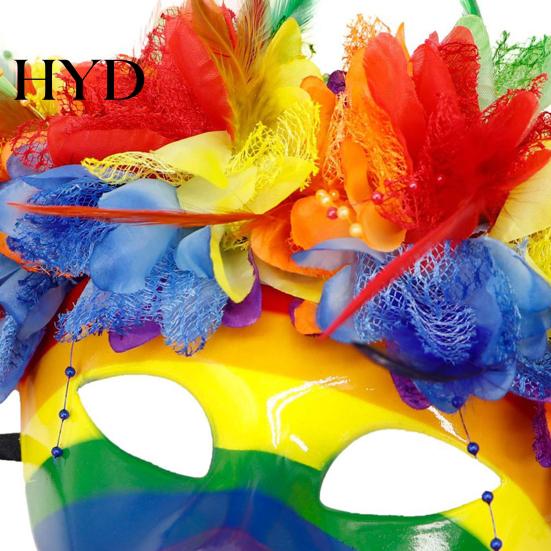 Maschera Carnevalesca Piumata Mardi Gras per Uomini Donne, Colorata Arcobaleno Mascherata Feste Veneziane Ballo di Fine Anno, Carnevale, Costume Cosplay di Halloween