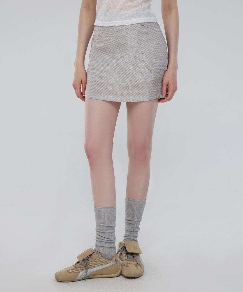 Chix Check Mini Skirt Light Beige