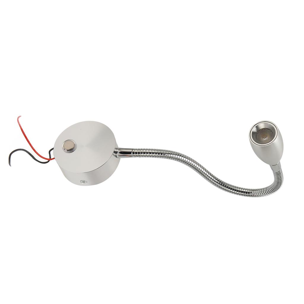 LED RV Gooseneck Bed Light with USB Port Type C Port Touch Control  12‑24V Soft Light RV Bedside Reading Lamp for   Van Boat