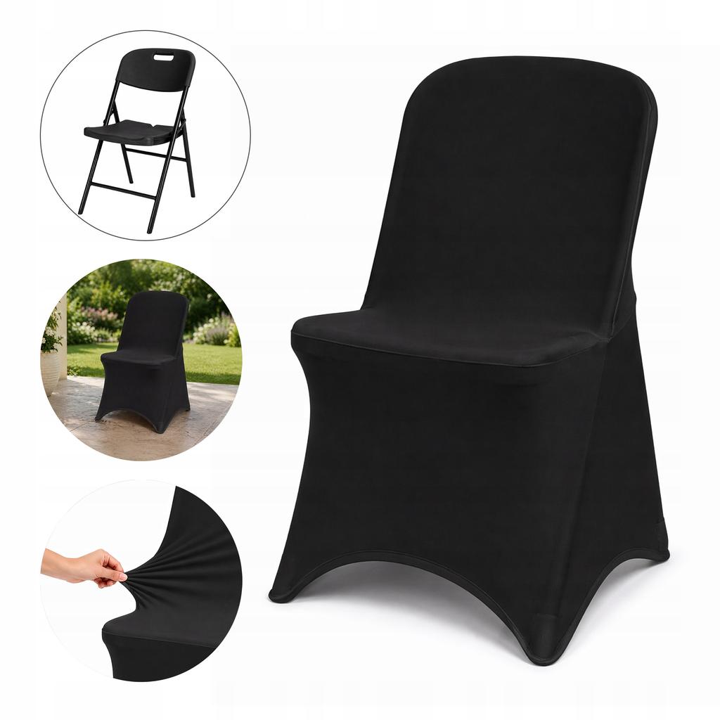 Banquet Chair Cover Black Universal Elastic THICK
