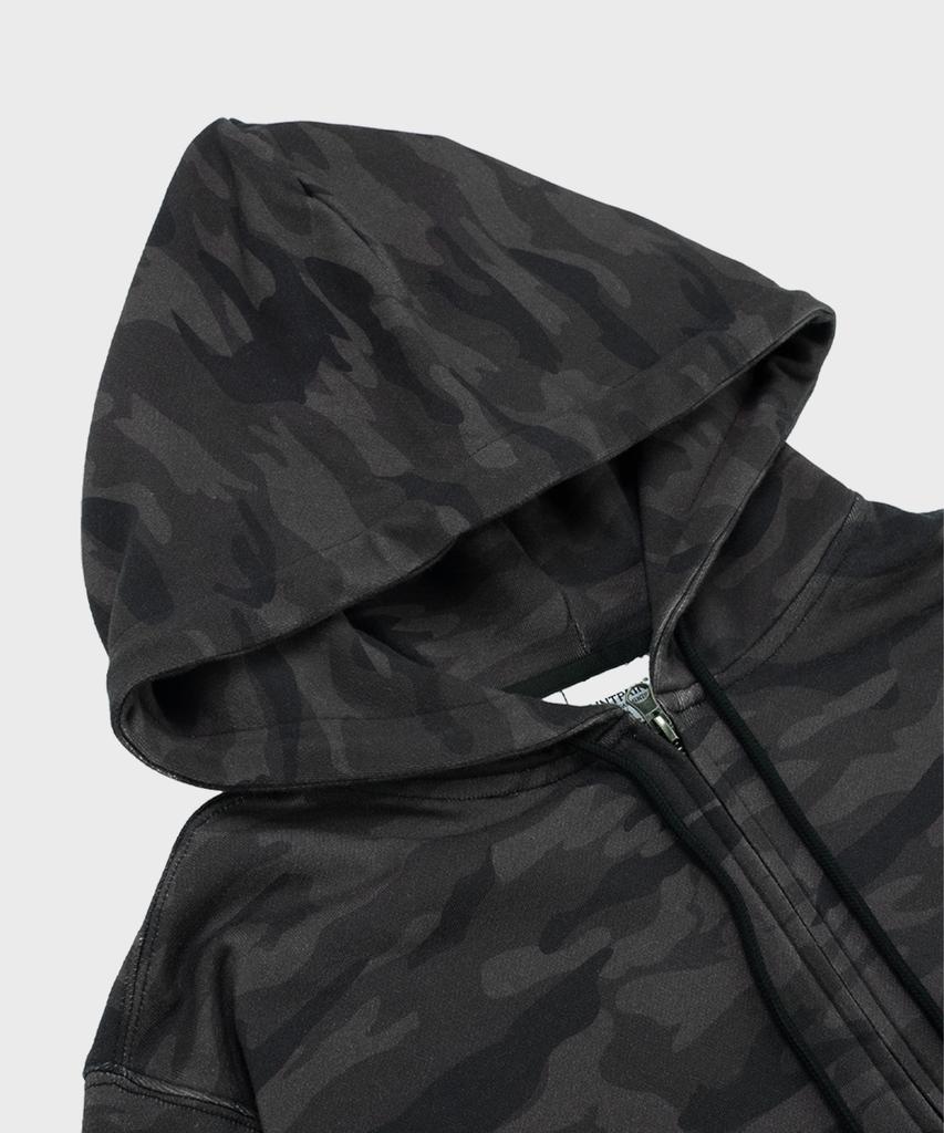 Saintpain Sp Leather Applique Camo Zip-Up Black