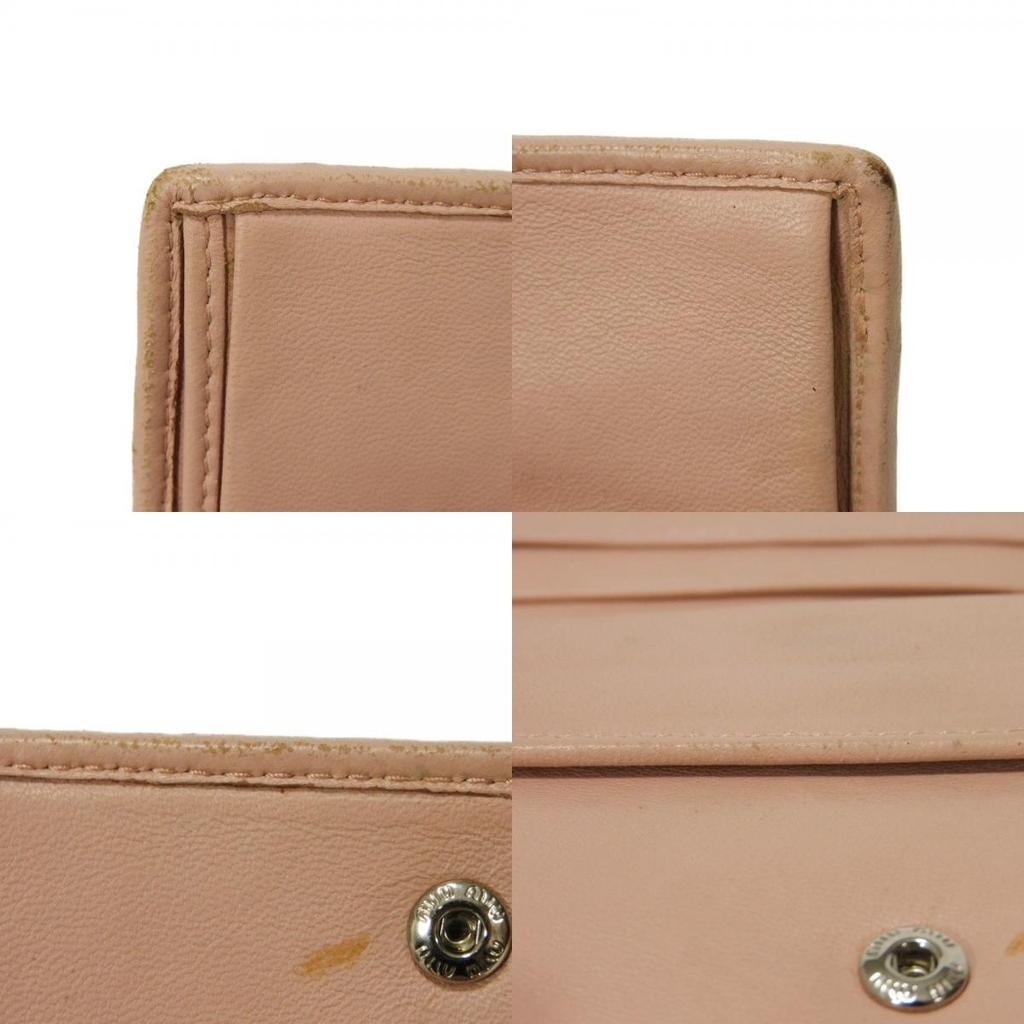 Used Matelasse Compact Wallet 12166 5MV204 2BSQ F0615 7941 with MIU Crystal Pearl Orchid from Japan AUTHENTIC