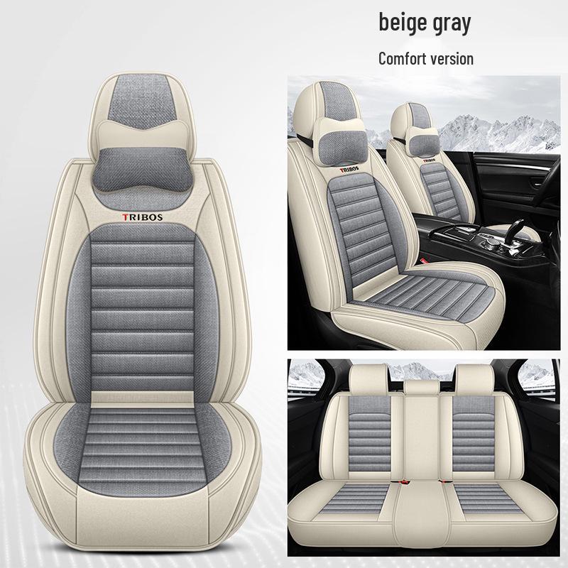 Linen Wrapped All-Season Breathable Car Seat Cushion Mat