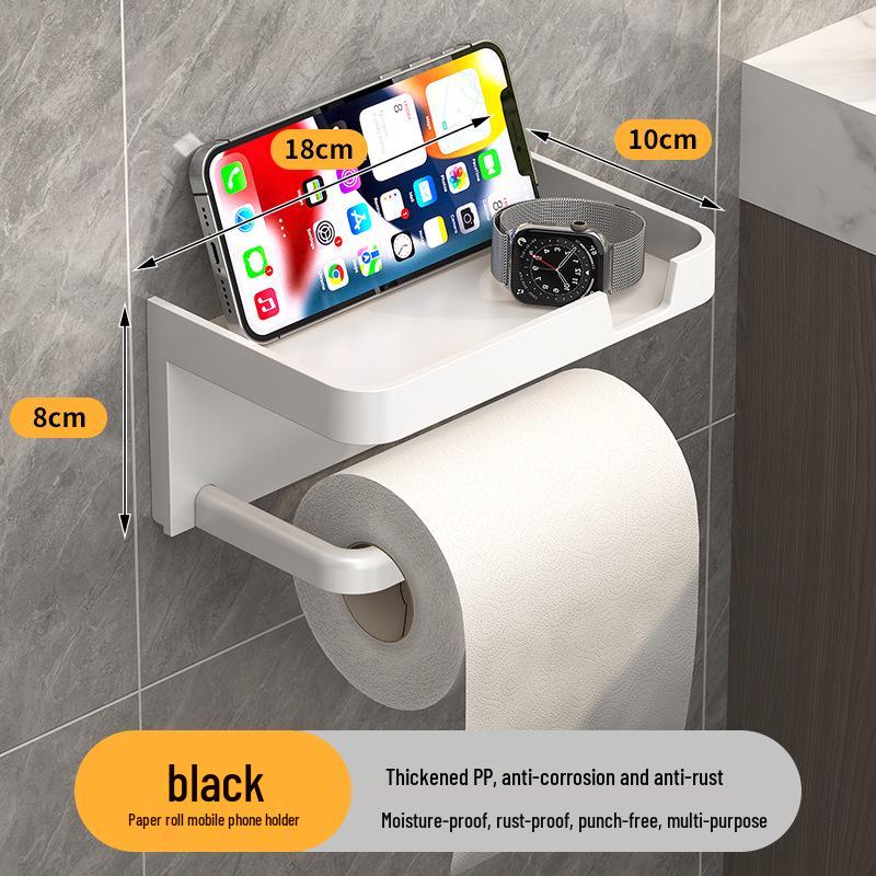 Wall-Mounted Toilet Paper & Tissue Box Storage Rack
