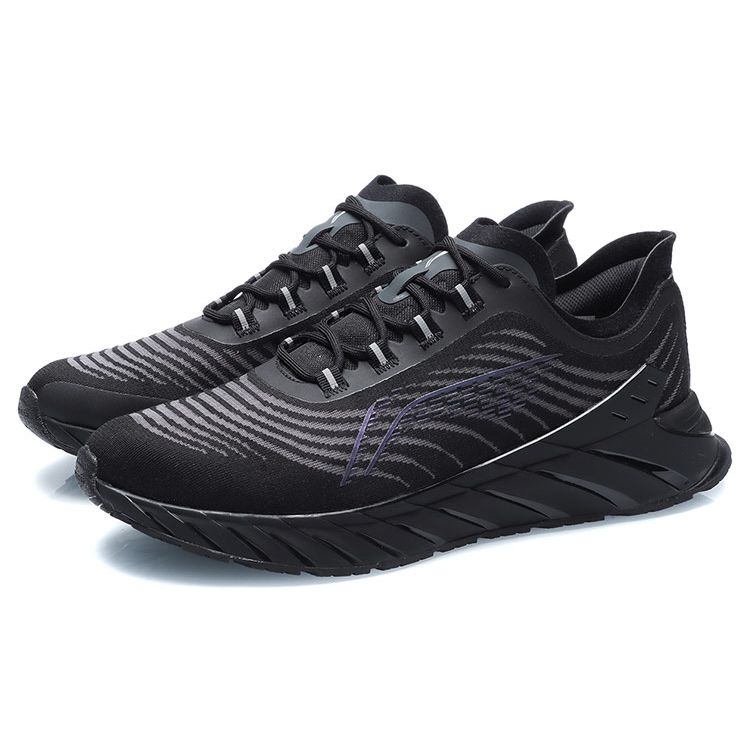 Li-Ning Comfortable Versatile Shock Absorbing Non-Slip Wear-Resistant Breathable Lightweight Low-Top Running Shoes Unisex Sneaker Black ARHR059-3