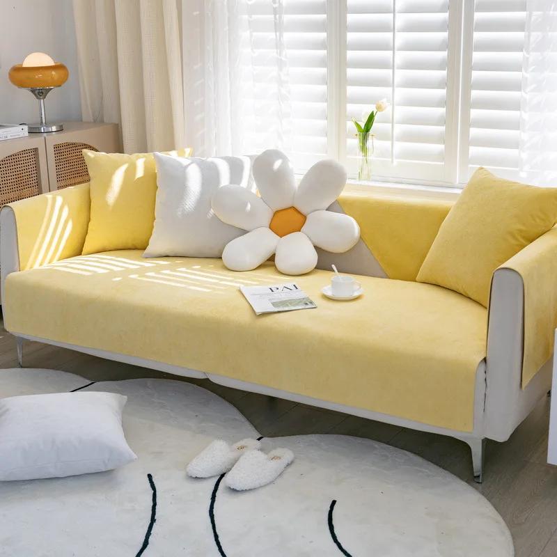 Four Seasons Universal Waterproof Sofa Cover Sofa Pet Changing Pad Nordic Modern Solid Color Non-slip Covers for Sofa Protective