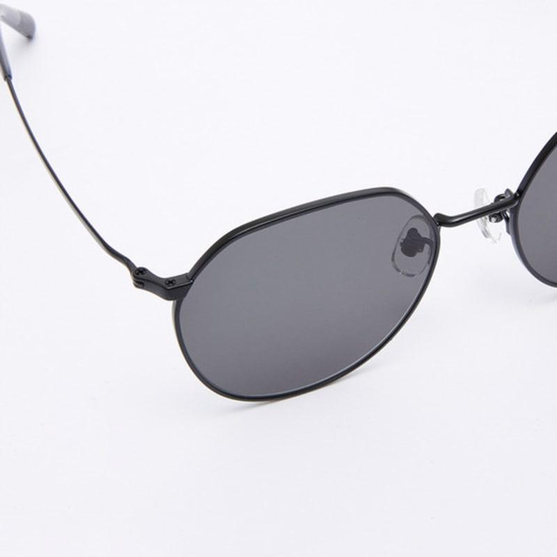 Aloeyewear [Air Titanium] AL2501 0909M Air Titanium Panto Black Sunglasses