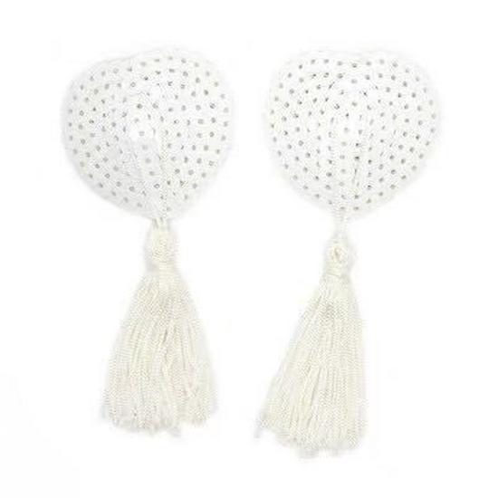 Heart-Shaped Sequin Tassel Nipple Pasties - Seamless Lingerie Accessories