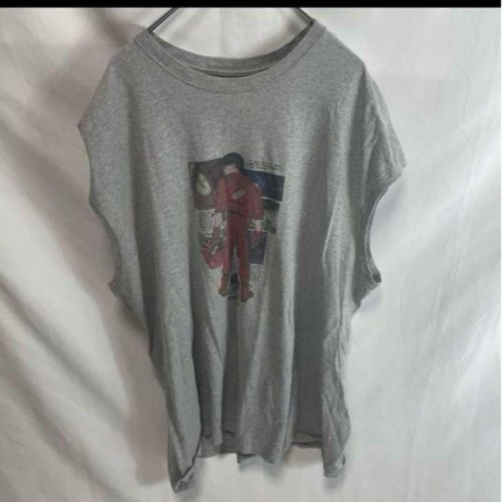 [USED] 90s AKIRA Tank Top, Size 4XL, Gray, Sleeveless, Anime T-Shirt
