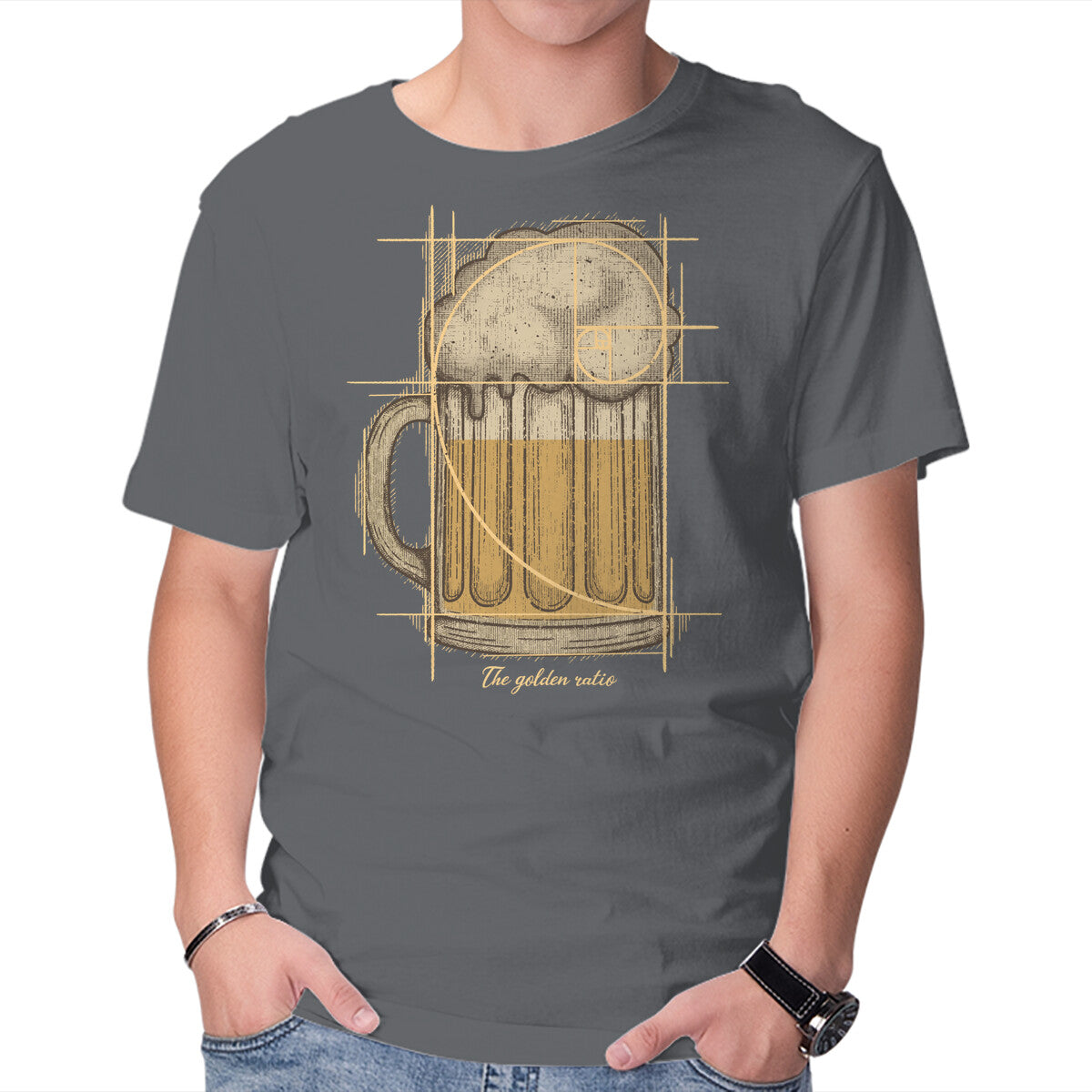 Unisex Crew Neck T-Shirt The Golden Ratio Graphic Short Sleeve Casual Tee XXXL