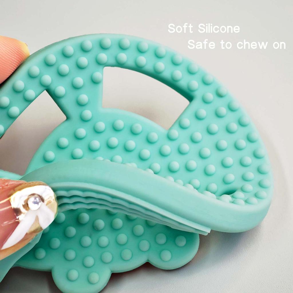 Baby Silicone Teether Photography Accessories Baby Teether Stick Bite Cute Cartoon Animal Steering Wheel Anti-Eating Handle