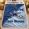 Flannel BlanketDallas Cowboys Custom Name Text Personalized Soft Warm Throw Blanket Home Decor Gift