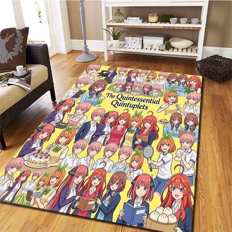 Alfombra Alfombrilla de Los Quintillizos Esenciales Para Sala de Estar Dormitorio Hogar Decoración de Sofá Niños Juego Alfombrilla Antideslizante para el Suelo