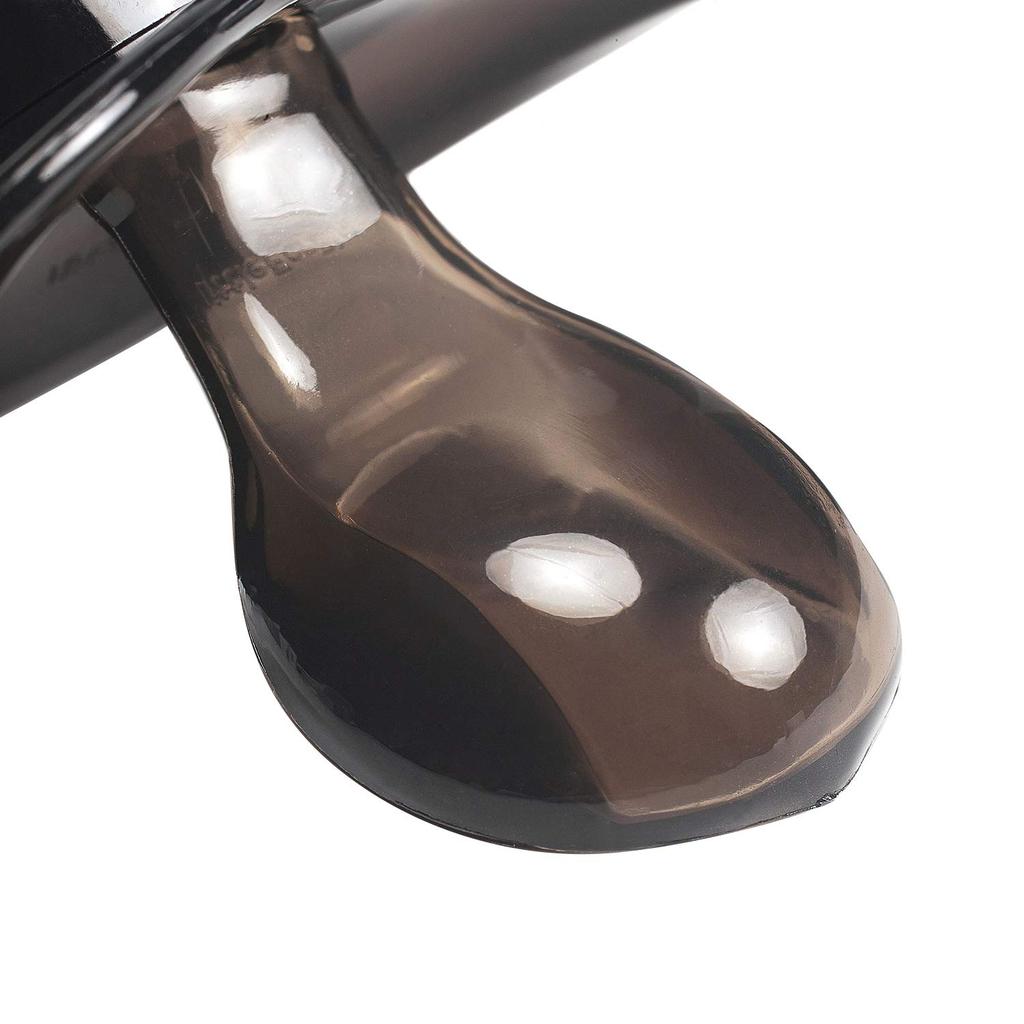 LittleForBig Adult Pacifier Transparent Candy Color Set of 2 [Reproduces Mom's Nipples] Black/Transparent