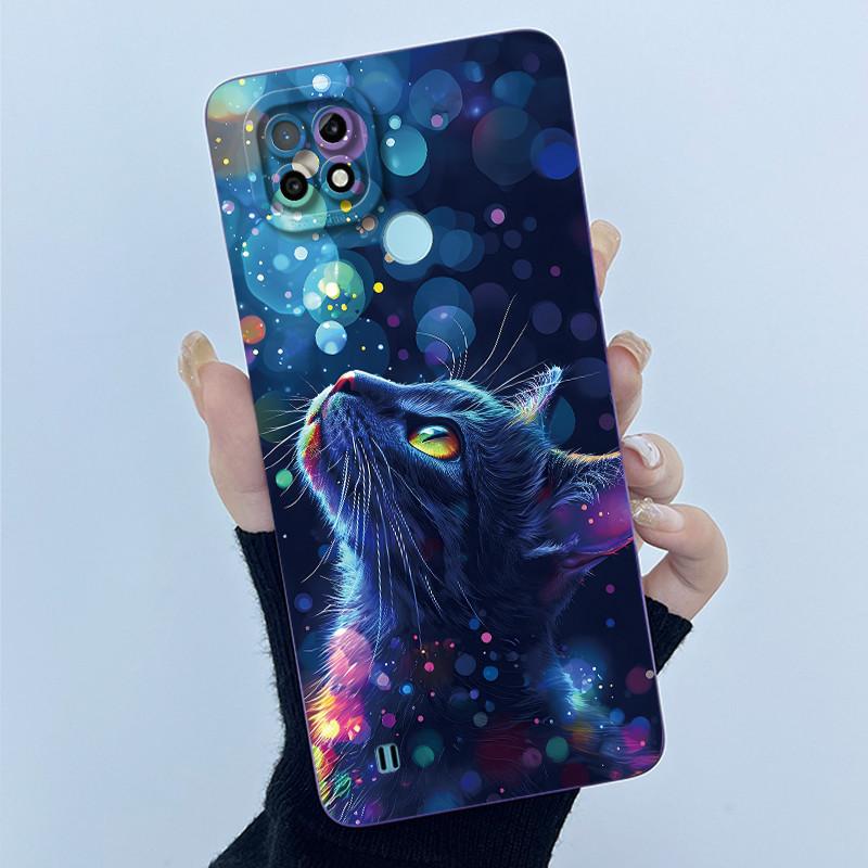 For Realme C21 RMX3201 / C21Y RMX3261 RMX3263 C25Y Phone Case Coque Soft Silicone Sweet Painted Girls Lovely Printed Back Cover