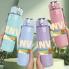 1PC Denver Mountain Sunset Text 750ml Color Plastic Sports Water Bottle Leakproof Flip Straw Lid Suitable for Sports Office Home Use