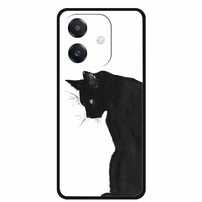 Para OPPO A3 / A3x 5G Funda 6.67" Funda Negra Silicona Suave Funda para Teléfono Para OPPO A3x A3 5G Funda Trasera A 3x A 3 x A3 x Dibujos Animados