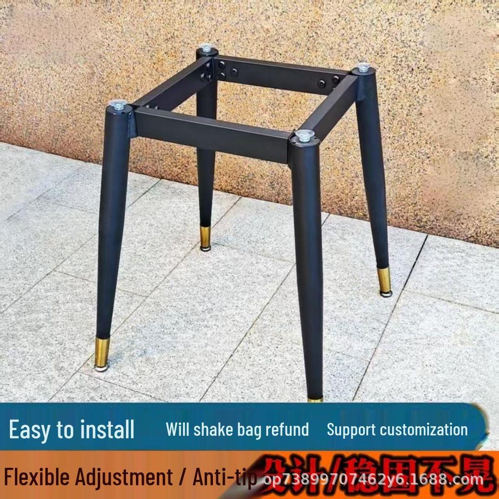 Square Rock Slab Dining Table Legs - Ceramic Tile, Marble Leg Brackets, Luxury Desk Stand Base
