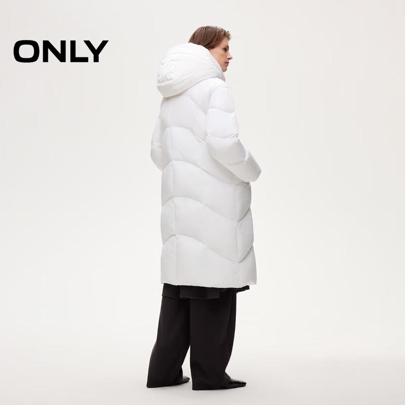 ONLY Women's Detachable Fur Collar Goose Down Puffer Jacket