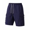 Frühling und Sommer Herren Shorts Latzhose Einfarbige Lässige Patchwork Kordelzug Mehrere Taschen Hosen