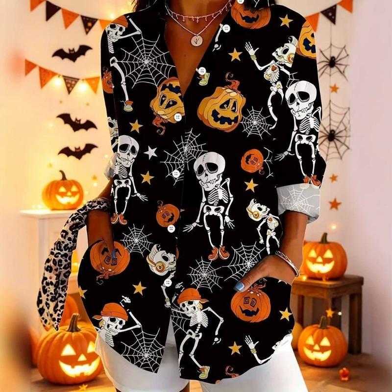 Casual Long Sleeve Halloween Women's Shirt