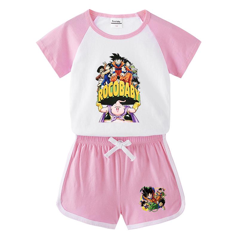 Children's Color Block Summer Sports Set: Hot Pants & Short Sleeve T-shirt for Boys and Girls