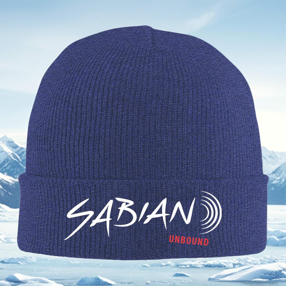 

Musical logo with sound waves and unbound design Men Women Unisex Knitted Hat Beanie Pullover Cap Winter Thermal Warm Christmas