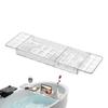 Tub Table For Bath Clear Anti-Tipping Bath Tray Organizer Multi-Functional Glass Tray Spacious Bathtub Organizer For Tablets