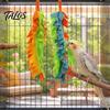 Bird Hanging Toy 2Pcs Parrot Chewing with Metal Ring, Colorful Felt Strips, Small Animal Pet Stress Relief Climbing Activity for Cockatiels