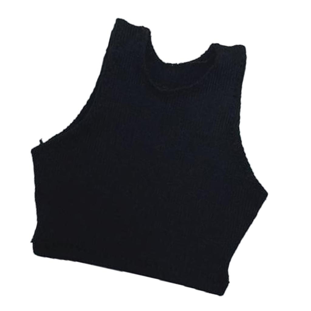 1/6 Scale Women's Black Vest Lace Thong for 12" Action Figure Accessory