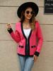 French high-end small fragrant style jacket autumn casual contrasting color V-neck knitted cardigan