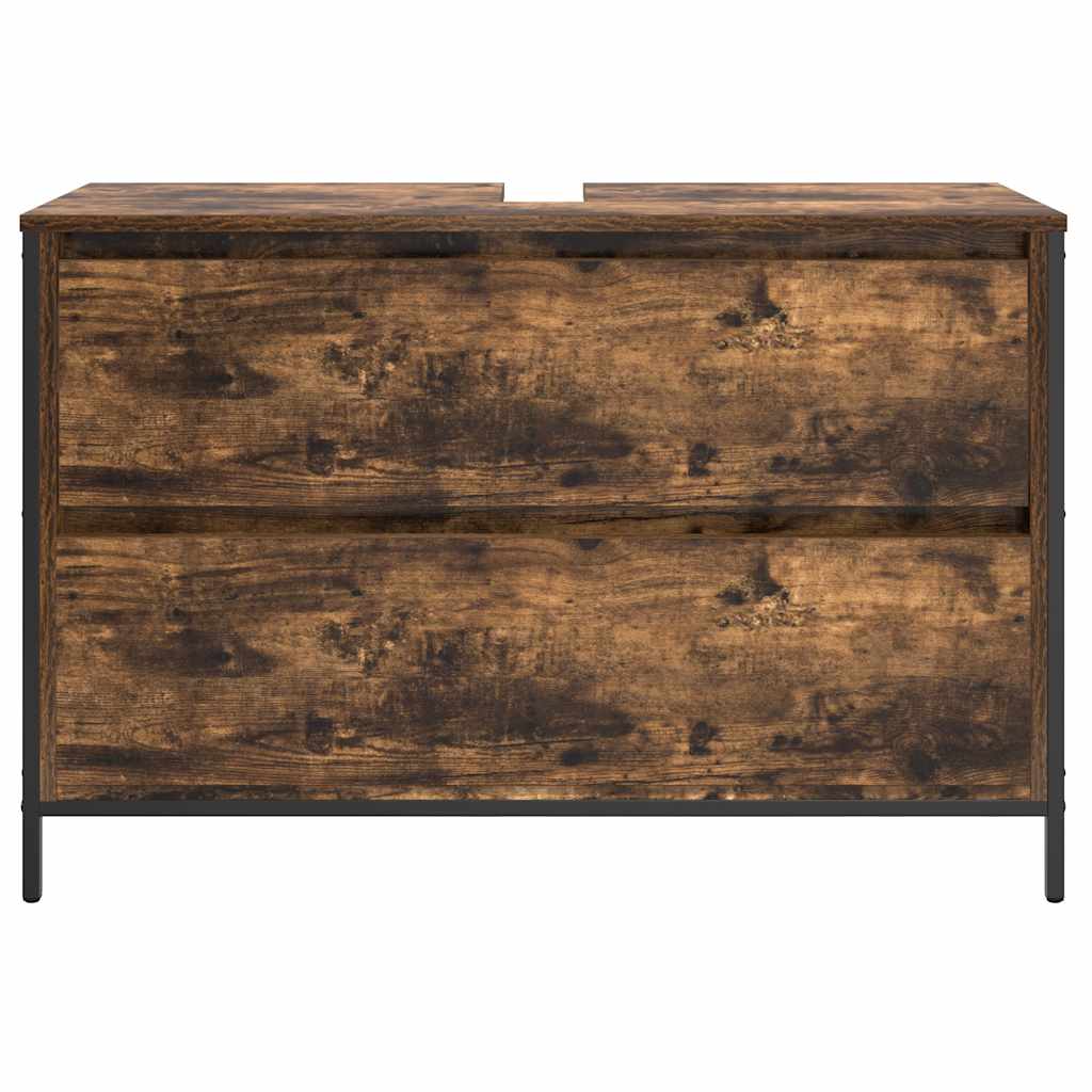 Washbasin Cabinet with Drawers Smoked Oak