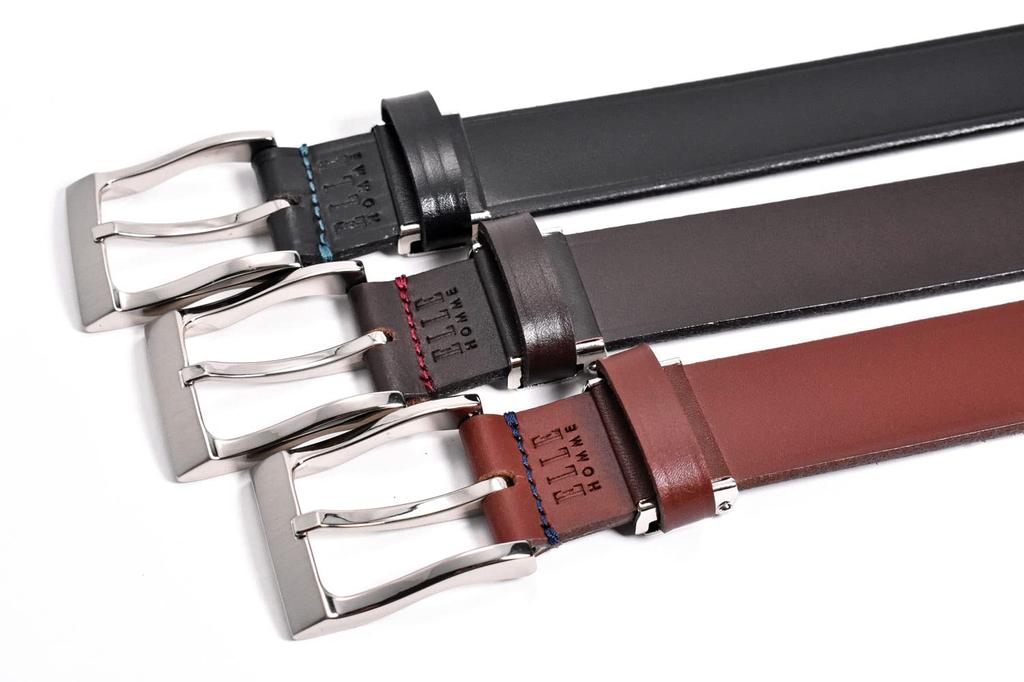 [ELLE HOMME] Genuine Leather Fashion Design Belt XB32645