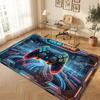 Tapis de sol en velours cristal Thème Cyberpunk Urbain Nom Personnalisé Texte Tapis Chaud Décoration de Maison
