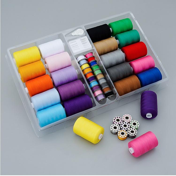 20 Colors 100m 402 Sewing Thread & 20 Colors Tape & Bobbin Needle & Thread Combo Set