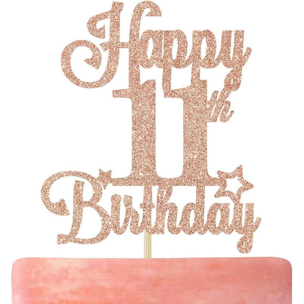 Glitter 'Happy Birthday' Cake Topper Party Decoration