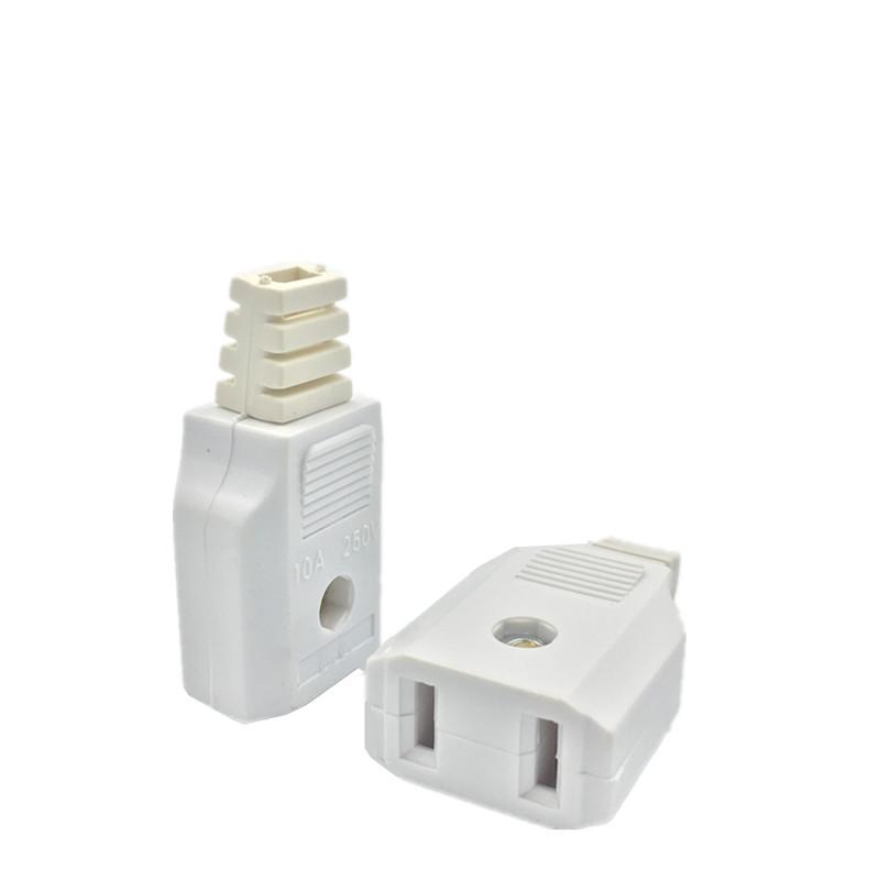 AU US American 2 Flat Pin AC Electric Power Male Plug Female Socket Outlet Adapter Wire Extension Cord Plug Adaptor