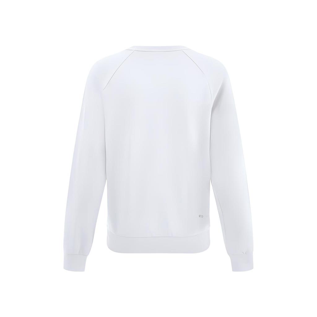 Li Ning Badminton Series Simple Letter Print Comfortable Casual Crew Neck Pullover Sweatshirt Unisex Sweatshirt White AWDUH89-2