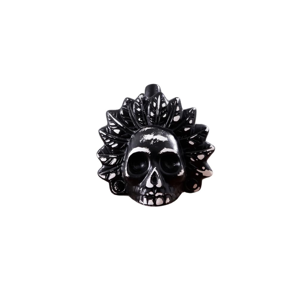 Silbato de Guerra Azteca Diseño de Calavera Sonido Fuerte de Grito Humano Más de 25 Decibelios Réplica Auténtica Estilo Antiguo Silbato de Mano para Uso en Exteriores