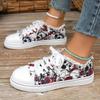 Fashion European and American Graffiti Canvas Shoes for Women 2024 New Design Sense Versatile Lazy Comfortable Canvas Women's Shoes