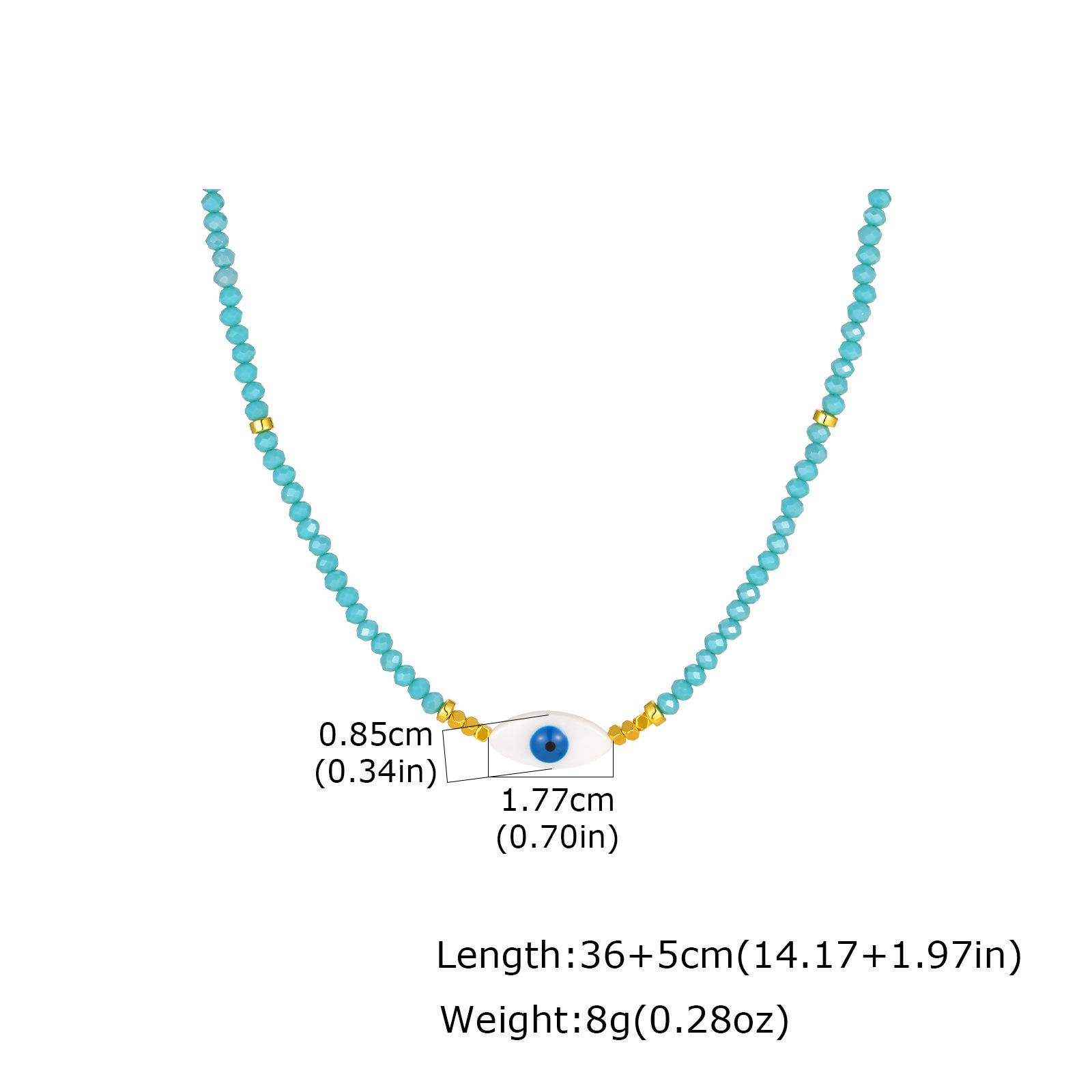 Jewelry, Women S Imitation Pearl Devil S Eye Blue Crystal Beaded Necklace Nc-2858