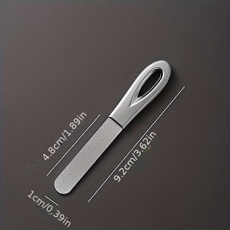 

Двусторонняя пилка для ногтей из нержавеющей стали, моющийся инструмент для маникюра для гладких и блестящих ногтей серый