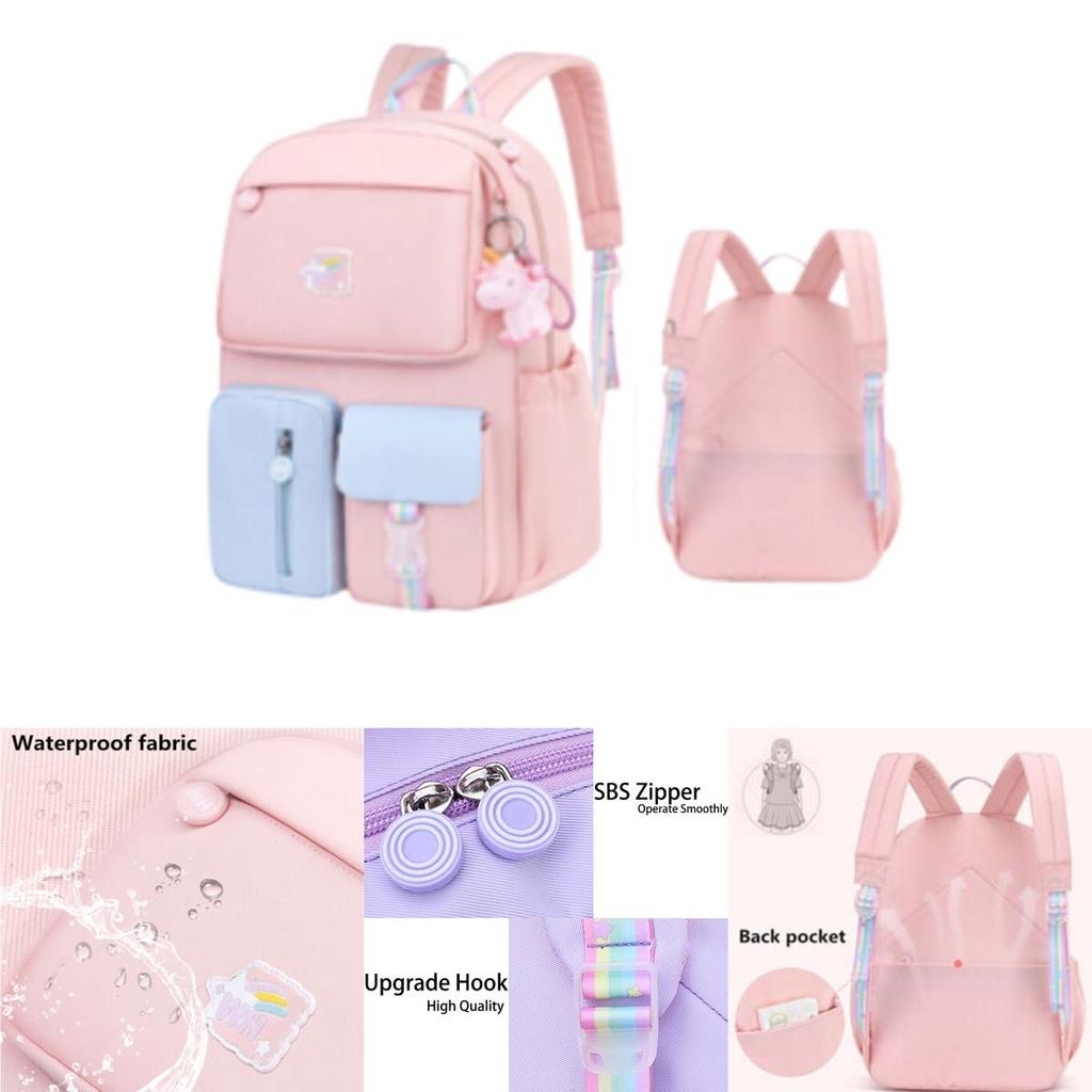 Waterproof Schoolbag Backpack For Primary School Students Breathable And Durable Makaron Color Girls Backpack