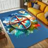 1pc Compass Adventure Themed Rug for Home Decor, Non-slip Office Carpet, Chair Mat, Outdoor Mat, Christmas and Halloween Gifts-0731130